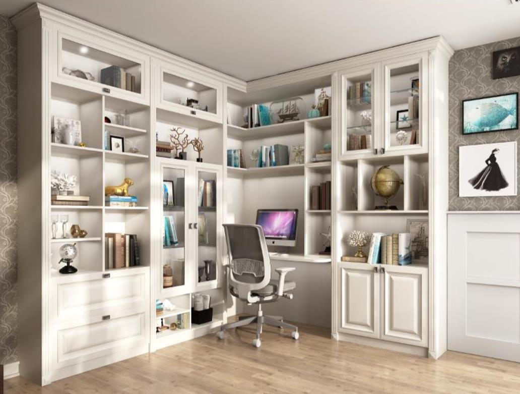 全鋁書柜-01（風格：現代；顏色：暖白橡木）